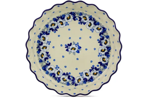 10" Fluted Pie Dish - Blue Spring