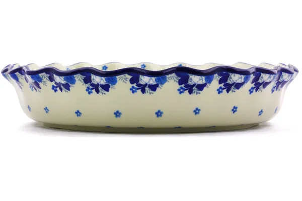 10" Fluted Pie Dish - Blue Spring