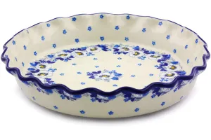 10" Fluted Pie Dish - Blue Spring