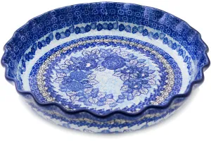 10" Fluted Pie Dish - Shades Of Blue