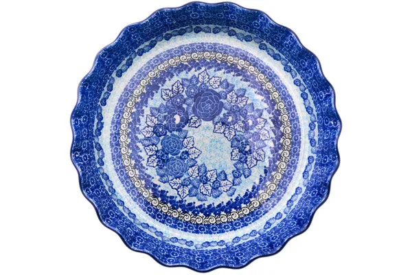 10" Fluted Pie Dish - Shades Of Blue