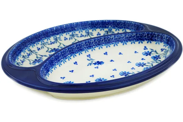 10" sausage plate - Blue Grapevine