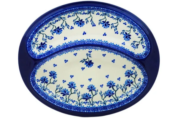 10" sausage plate - Blue Grapevine