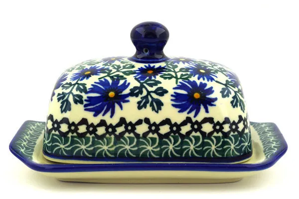 6" Butter Dish - Blue Chicory