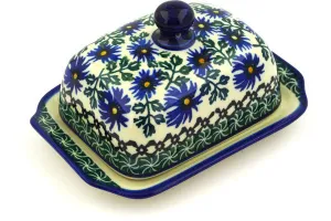 6" Butter Dish - Blue Chicory