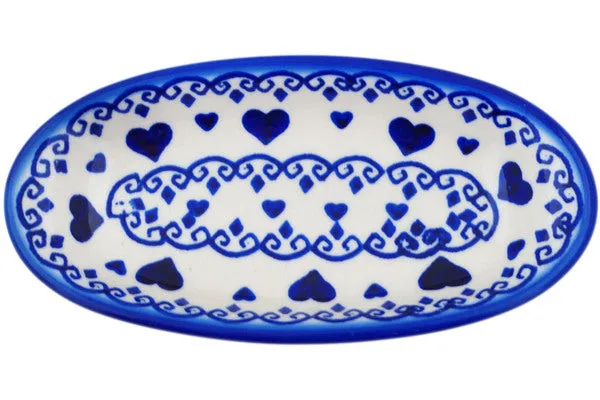 6" Condiment Dish - Blue Valentine Hearts