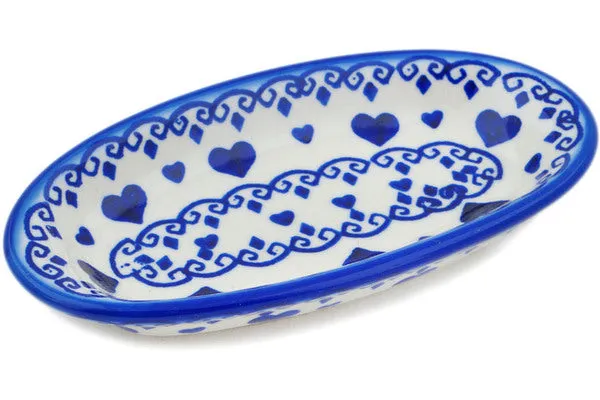 6" Condiment Dish - Blue Valentine Hearts