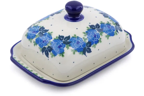 7" Butter Dish - Blue Rose