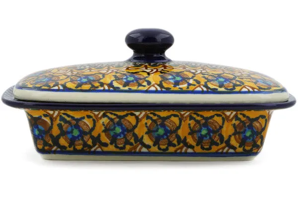 7" Butter Dish - Brown Mardi Gras