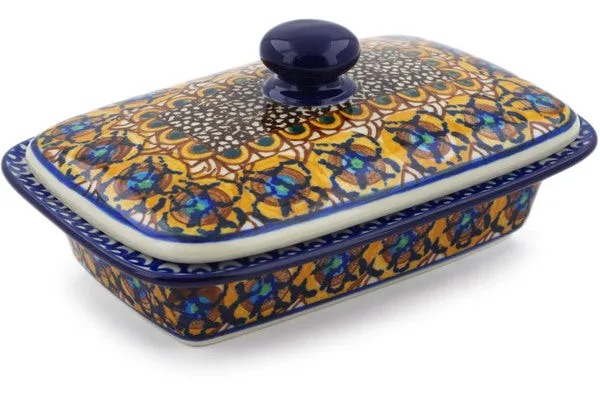 7" Butter Dish - Brown Mardi Gras