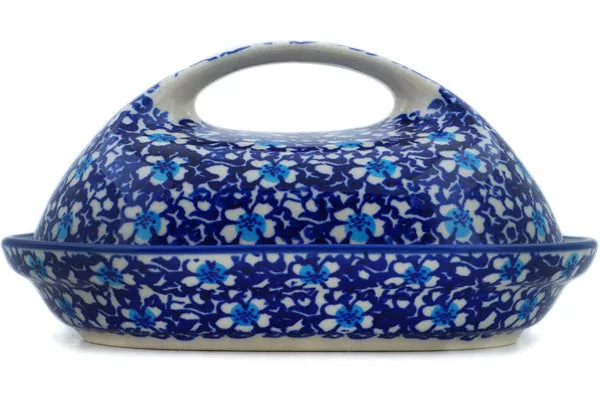 7" Butter Dish - Flowers On The Lake