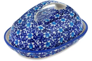 7" Butter Dish - Flowers On The Lake