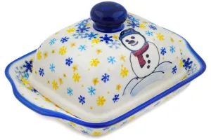 8" Butter Dish - Delightful Snowfall