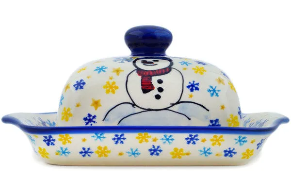 8" Butter Dish - Delightful Snowfall