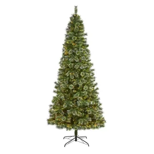 9’ Slim Snow Tip Pine Tree – A Tall, Festive Elegance for Any Space