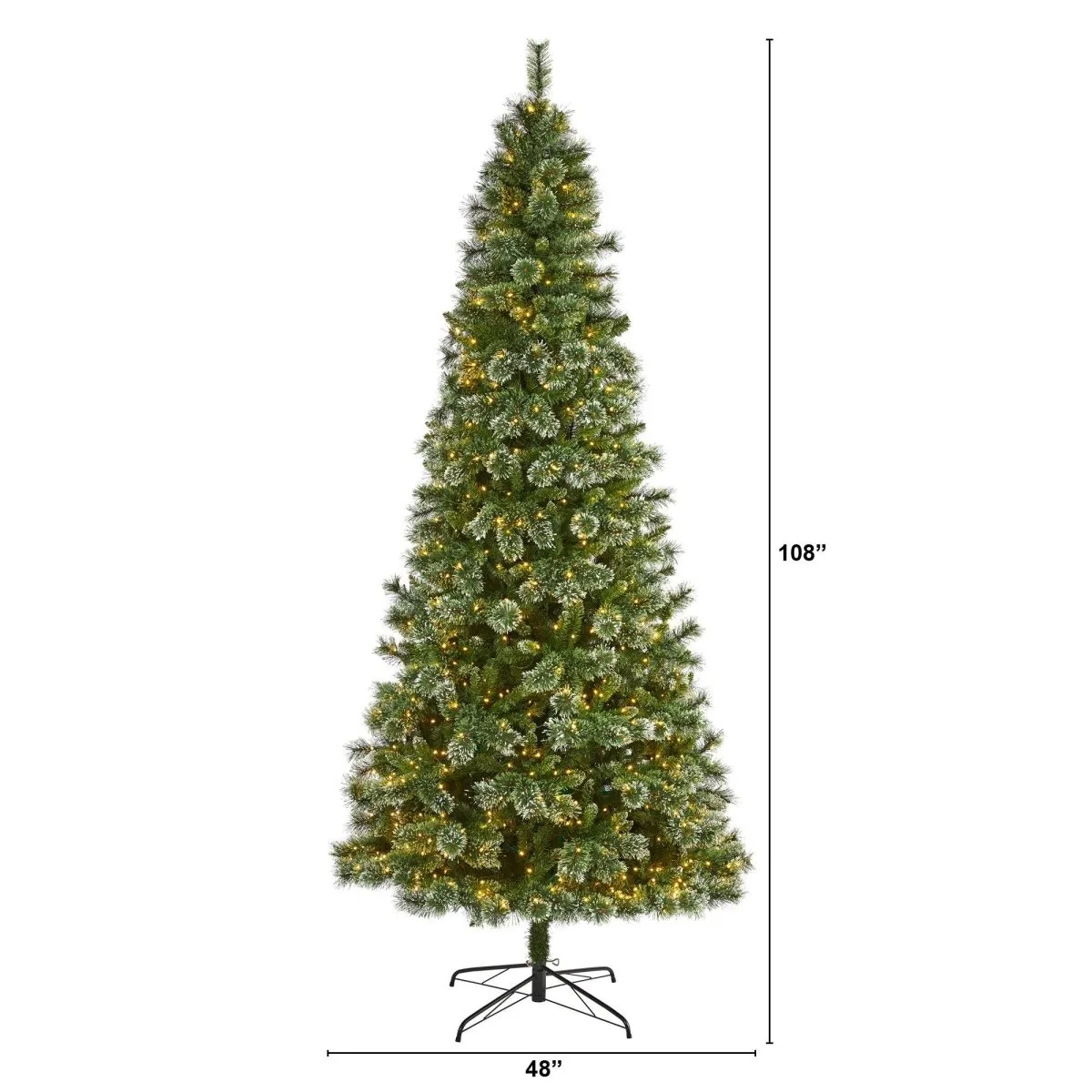 9’ Slim Snow Tip Pine Tree – A Tall, Festive Elegance for Any Space