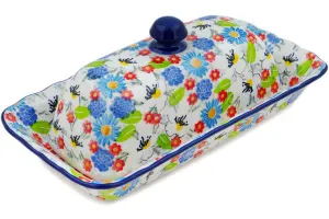 9" Butter Dish - Anemone Flower Garden