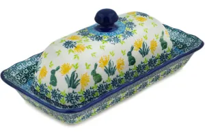 9" Butter Dish - Riveting Rabbits