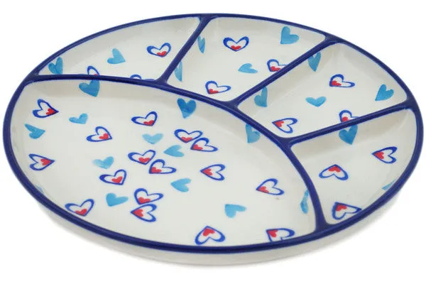 9" Divided Dish - Dancing Hearts