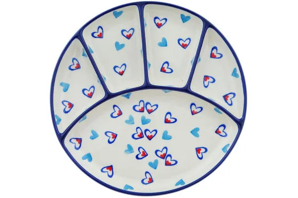 9" Divided Dish - Dancing Hearts