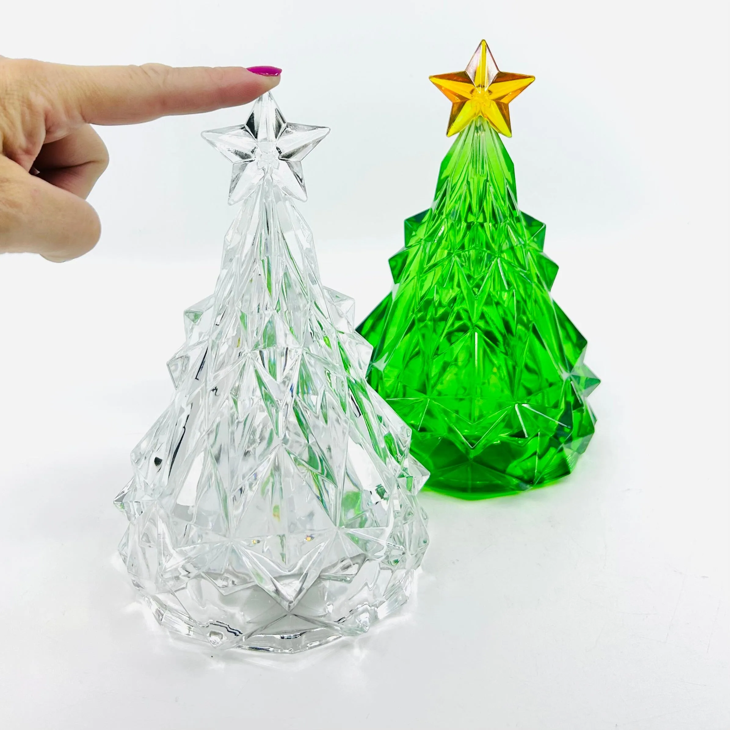 Acrylic Light-Up Crystal Cut Tree, Clear