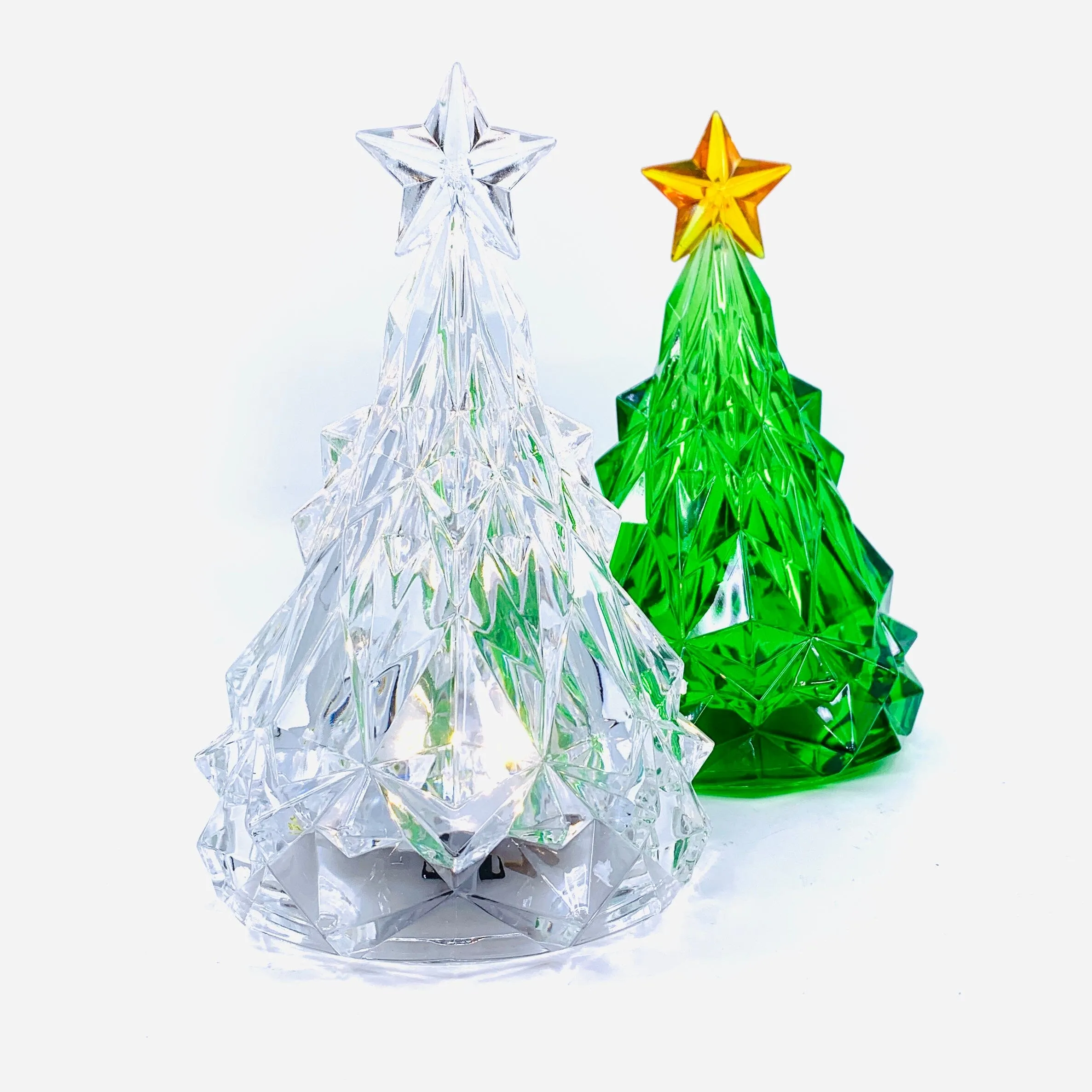 Acrylic Light-Up Crystal Cut Tree, Clear