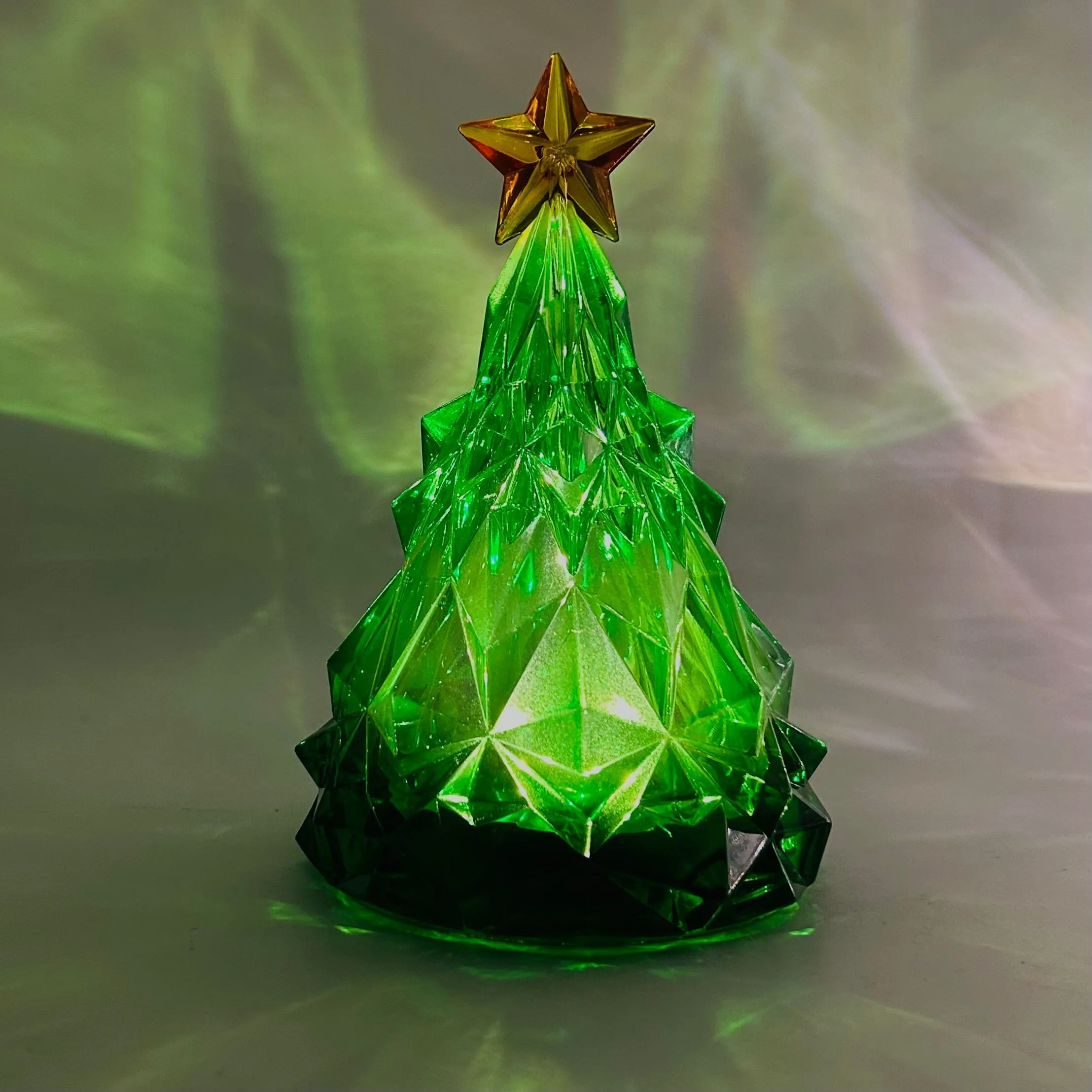 Acrylic Light-Up Crystal Cut Tree, Clear