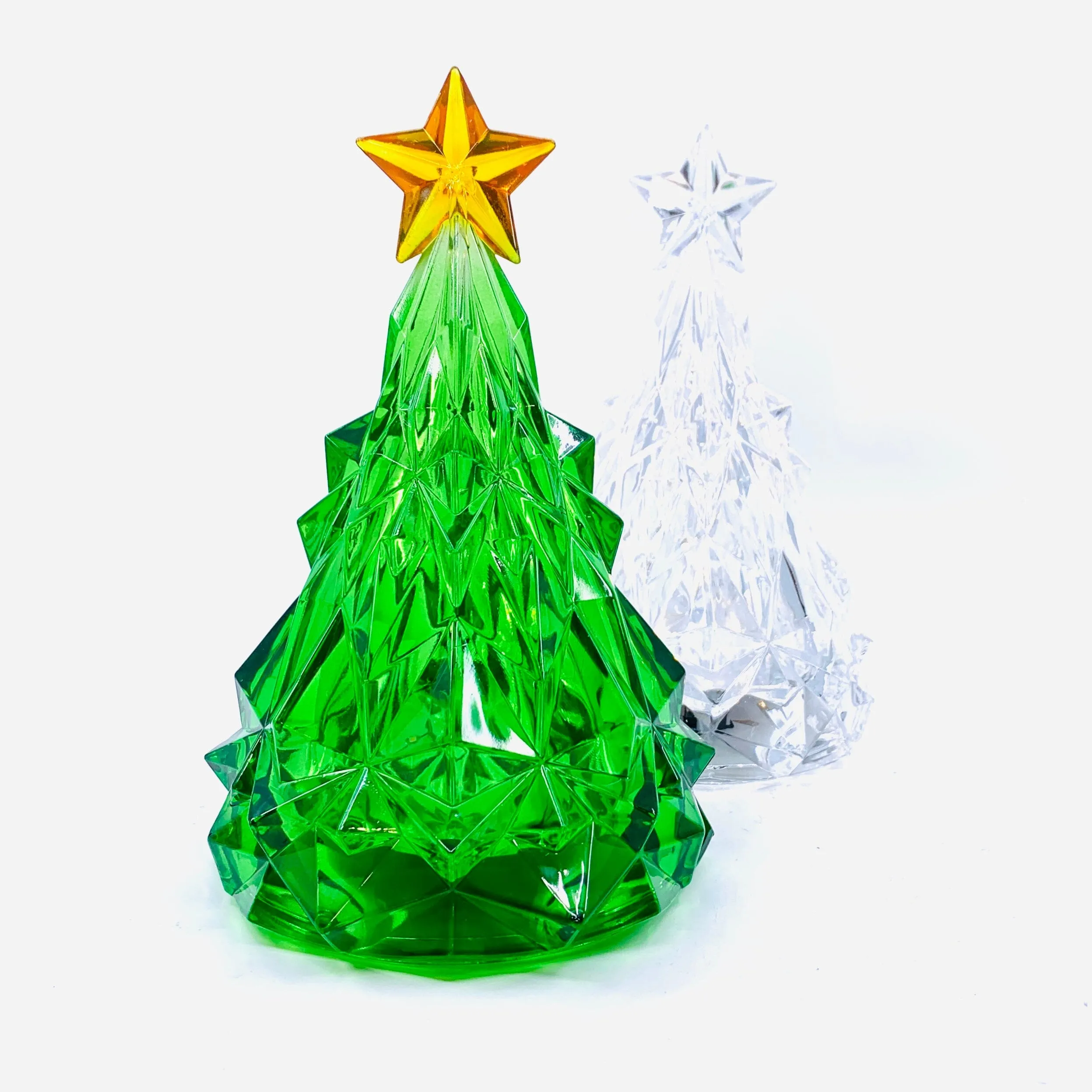 Acrylic Light-Up Crystal Cut Tree, Clear