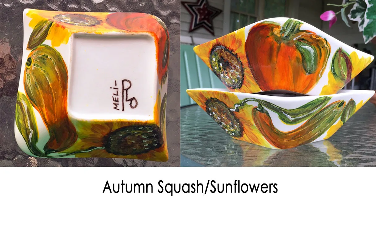 AUTUMN & THANKSGIVING COLLECTION: Hand-Painted Porcelain Holiday DECOR