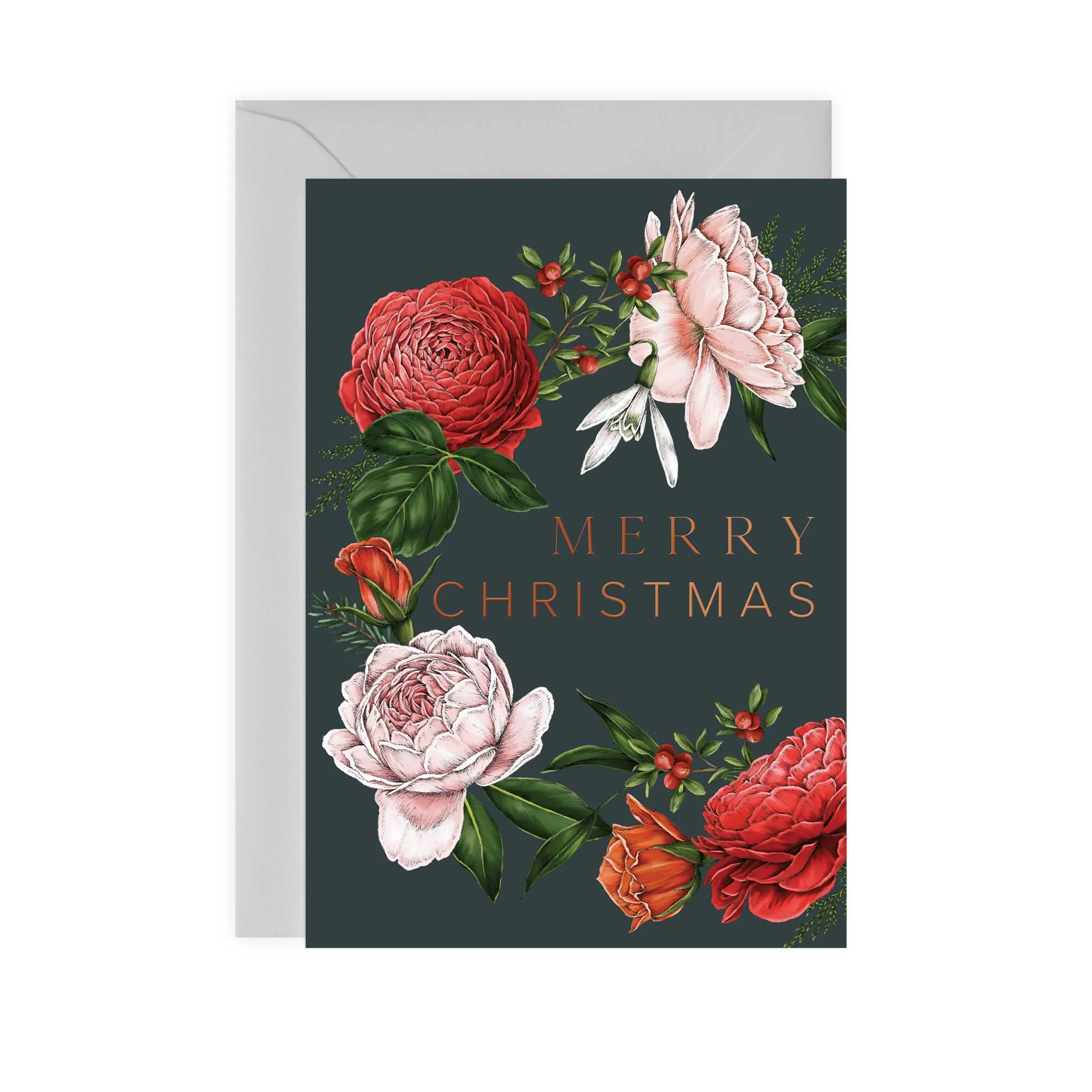 BERRY ROSES CHRISTMAS CARD