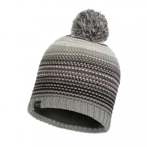 Buff Knitted & Polar Fleece  Women Lifestyle Beanie Grey