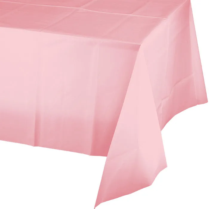 Bulk Classic Pink Plastic Table Covers (12 per Case)