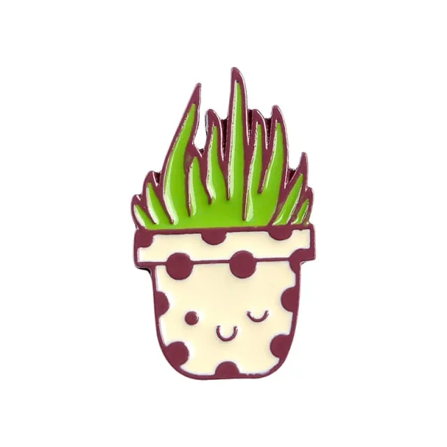 Cactus Enamel Pin Brooches