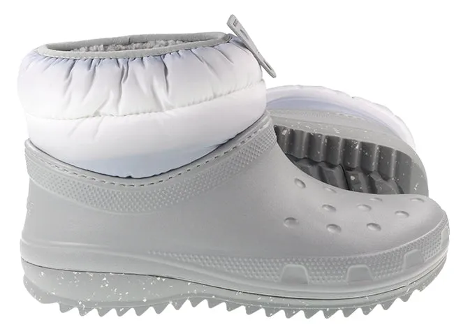 Crocs Clogs Womens Classic Neo Puff Shorty Boot Grey White