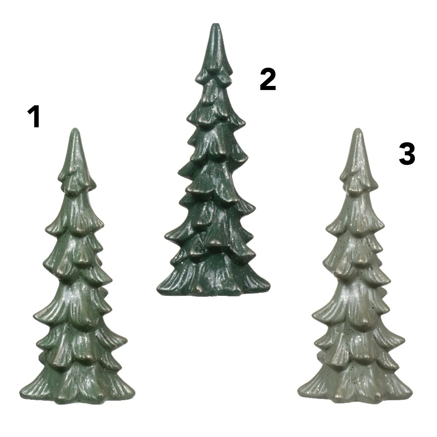 Decoris 24.2cm Green Terracotta Christmas Tree Ornaments (Choice of 3)