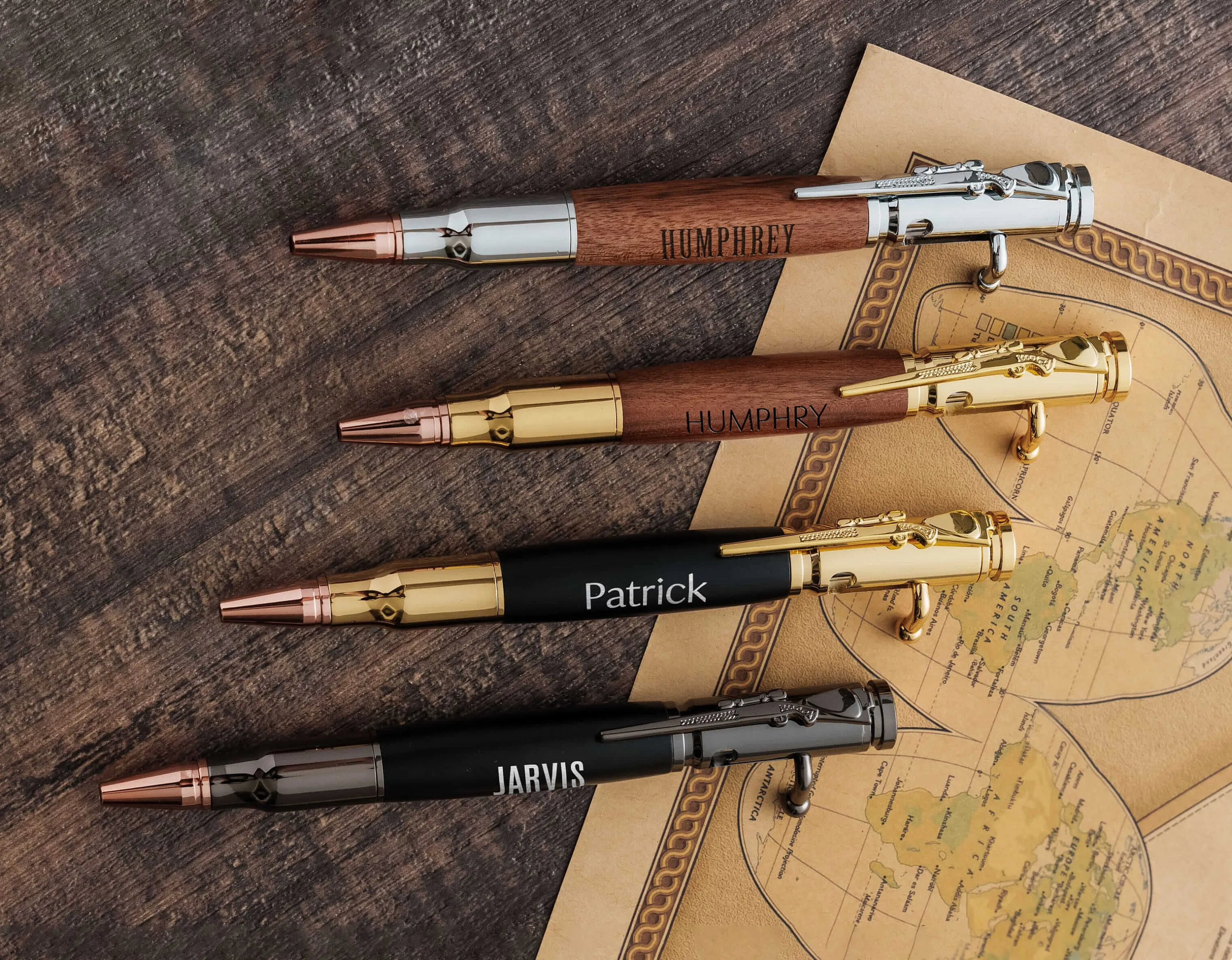 Engraved Rifle Pen Set Gift, Custom Pens, Personalized Bolt Action Pen, Personalized Wood Pen, Dad Christmas Gift Ideas, Gift for Groomsmen