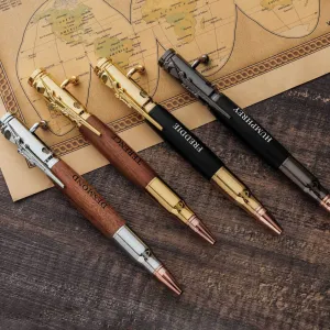 Engraved Rifle Pen Set Gift, Custom Pens, Personalized Bolt Action Pen, Personalized Wood Pen, Dad Christmas Gift Ideas, Gift for Groomsmen