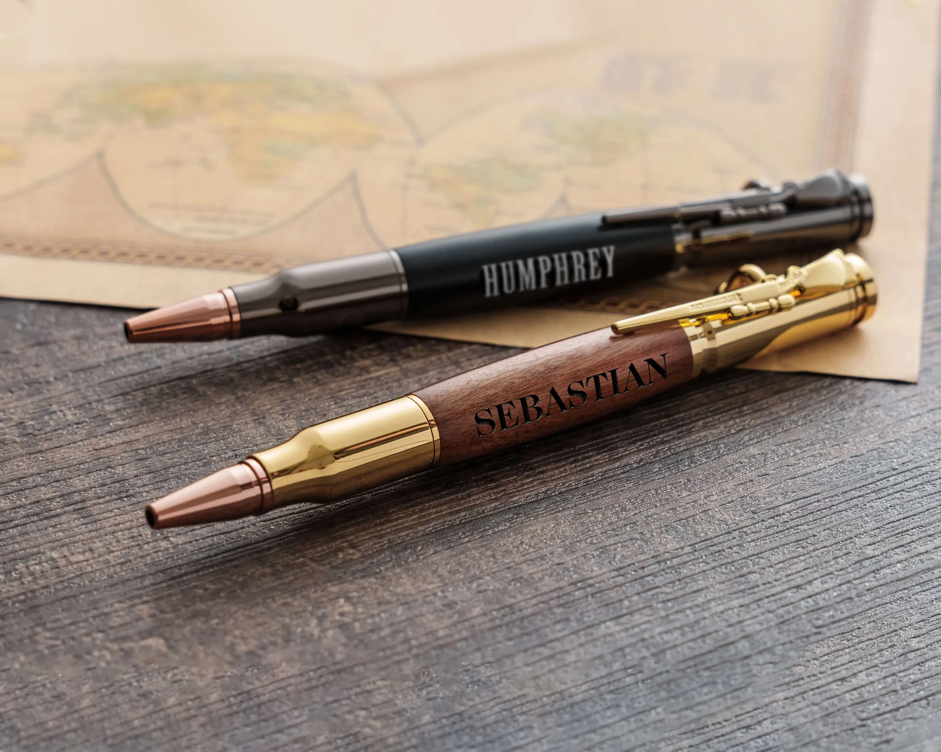 Engraved Rifle Pen Set Gift, Custom Pens, Personalized Bolt Action Pen, Personalized Wood Pen, Dad Christmas Gift Ideas, Gift for Groomsmen