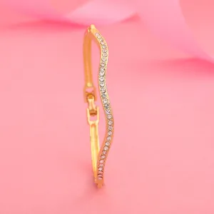 Estele Gold Plated Candy Bracelet with White American Diamonds Bracelet