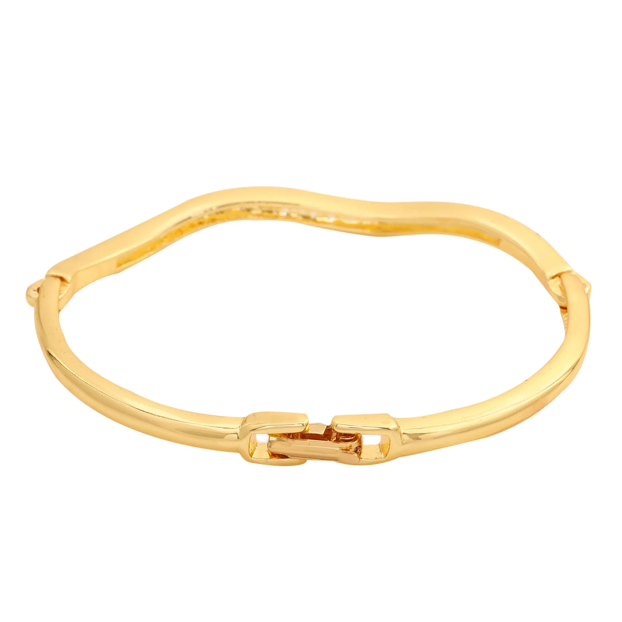 Estele Gold Plated Candy Bracelet with White American Diamonds Bracelet