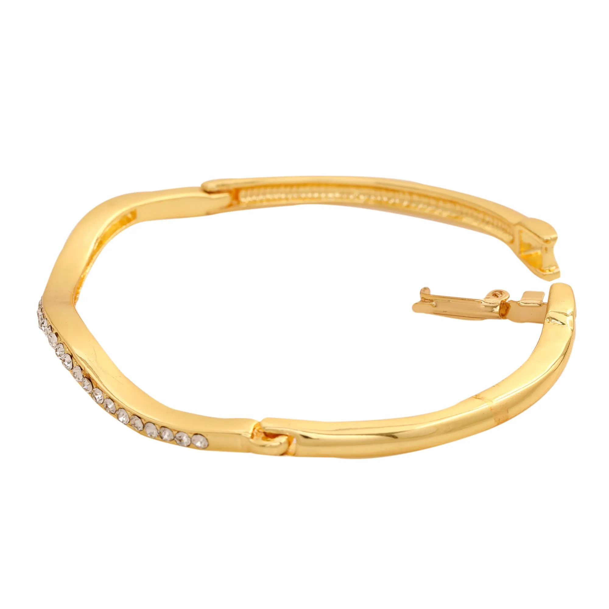 Estele Gold Plated Candy Bracelet with White American Diamonds Bracelet