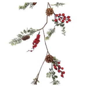 Everlands 125cm Garland with Berries & Leaves