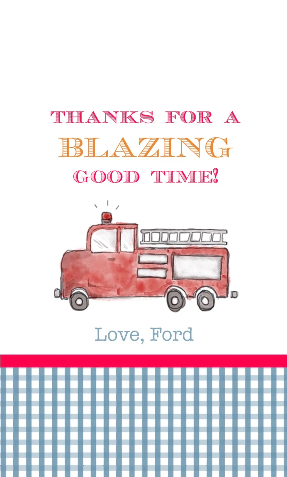 Fire Truck Gift Tags