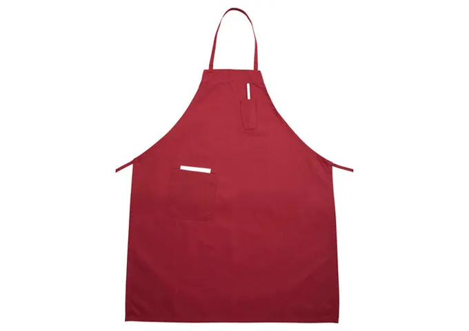 Full Bib Apron W Pocket- Red