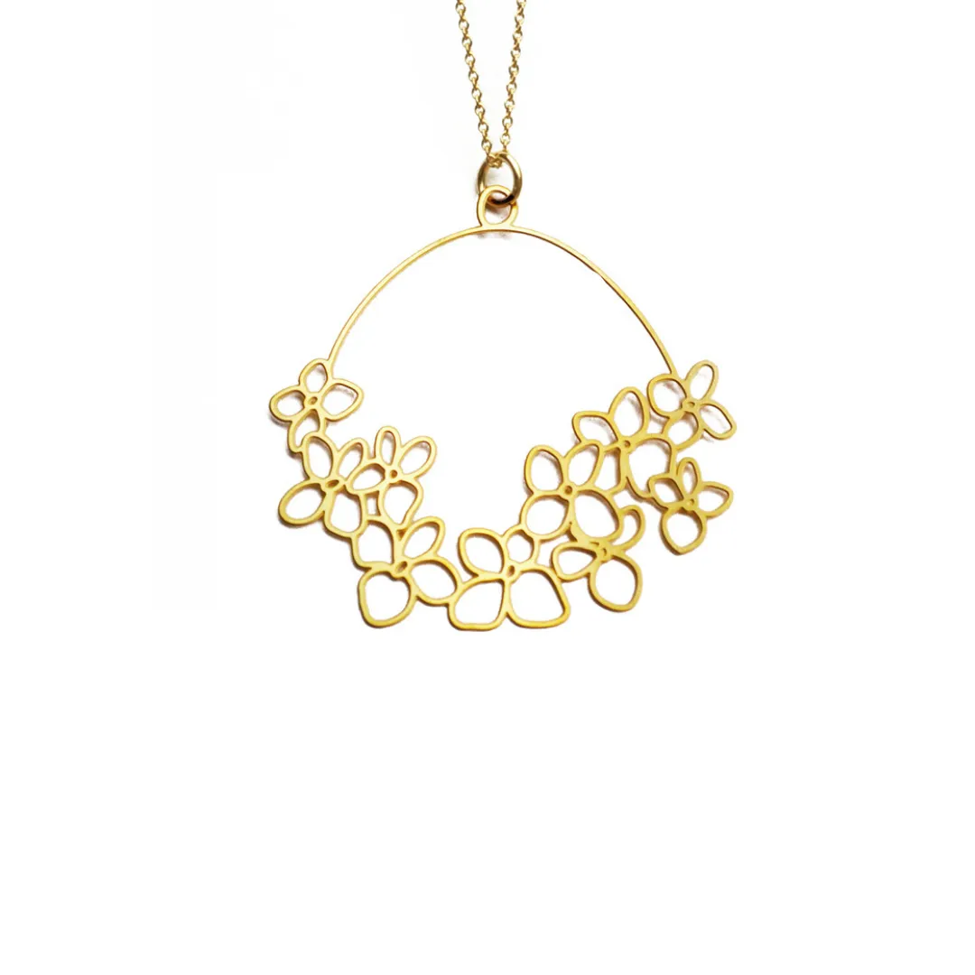 Gold-Plated Hydrangea Necklace