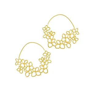 Gold Plated Hyndrangea Hoops