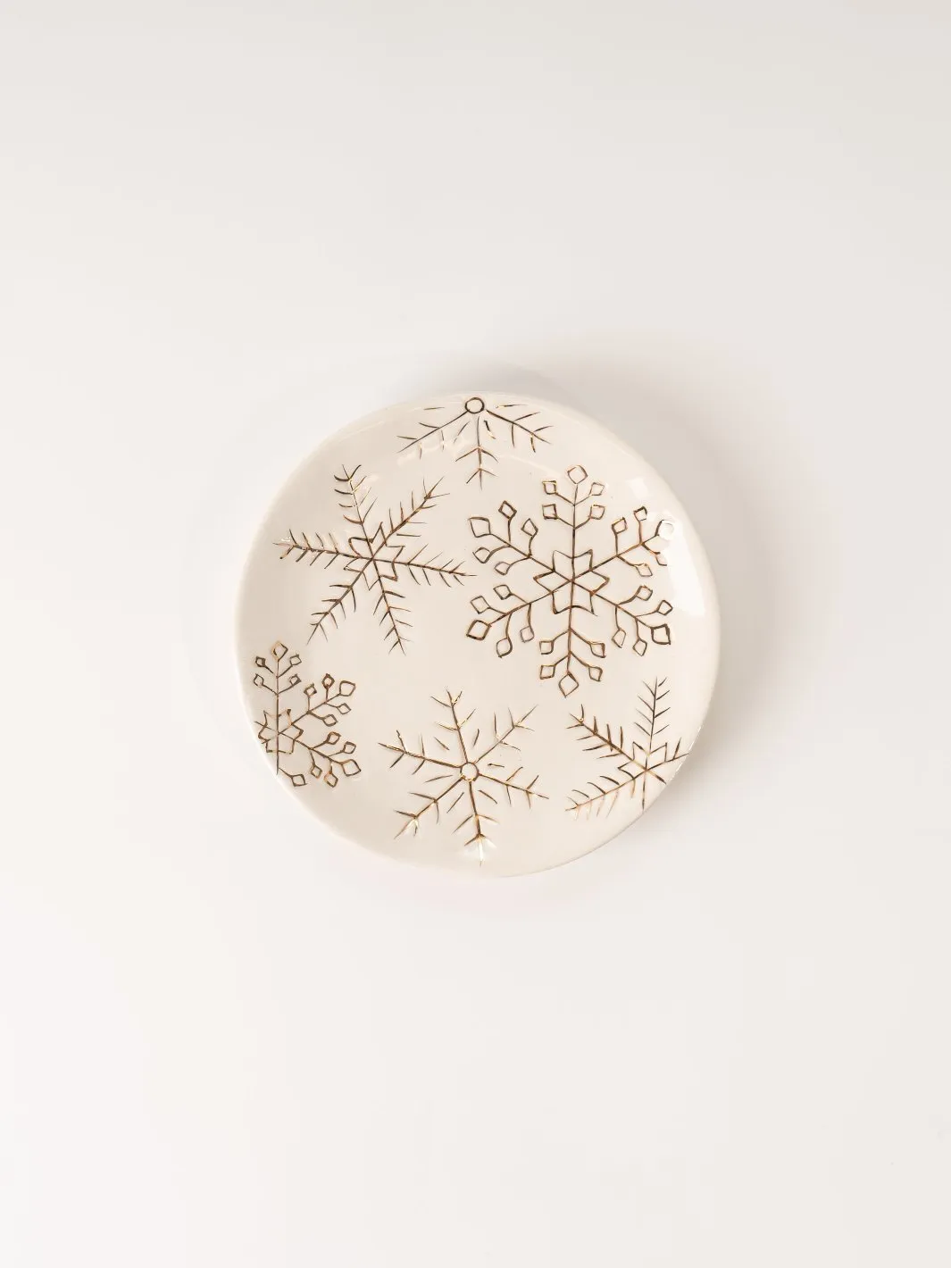 Gold Snowflakes Plate