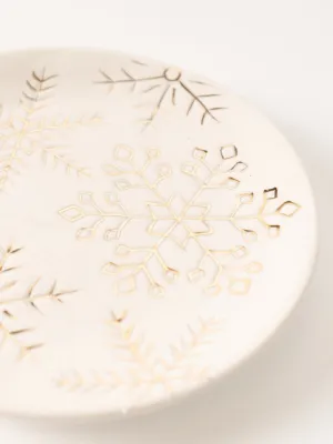 Gold Snowflakes Plate