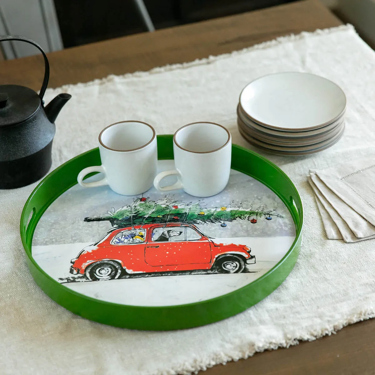 Holiday Hound 15 Round Tray