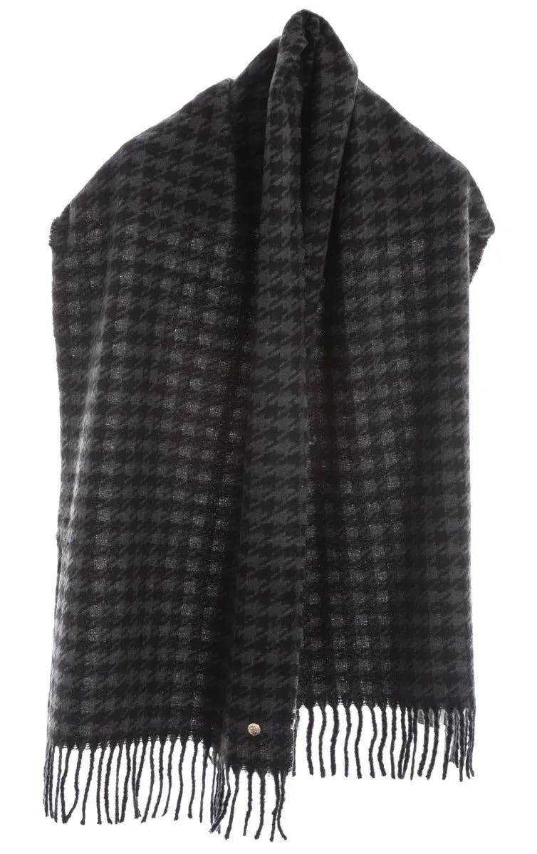 Holland Cooper Chelsea Scarf in Grey Houndstooth